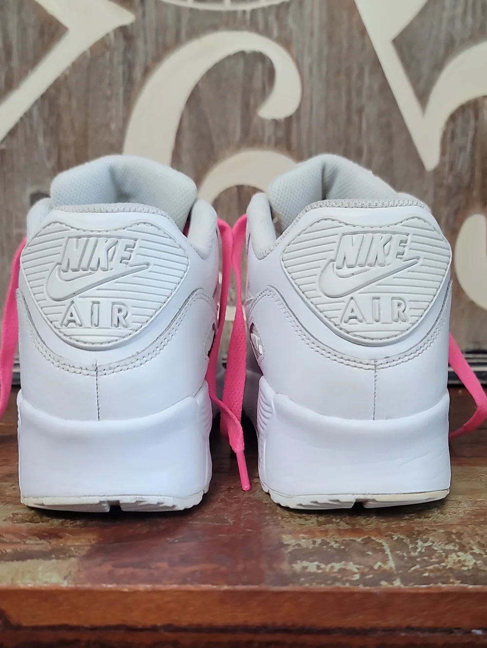 Nike Air Max 90 LTR 'Triple White/Pink' Wmns 7.5 Good Condition, Fast Shipping
